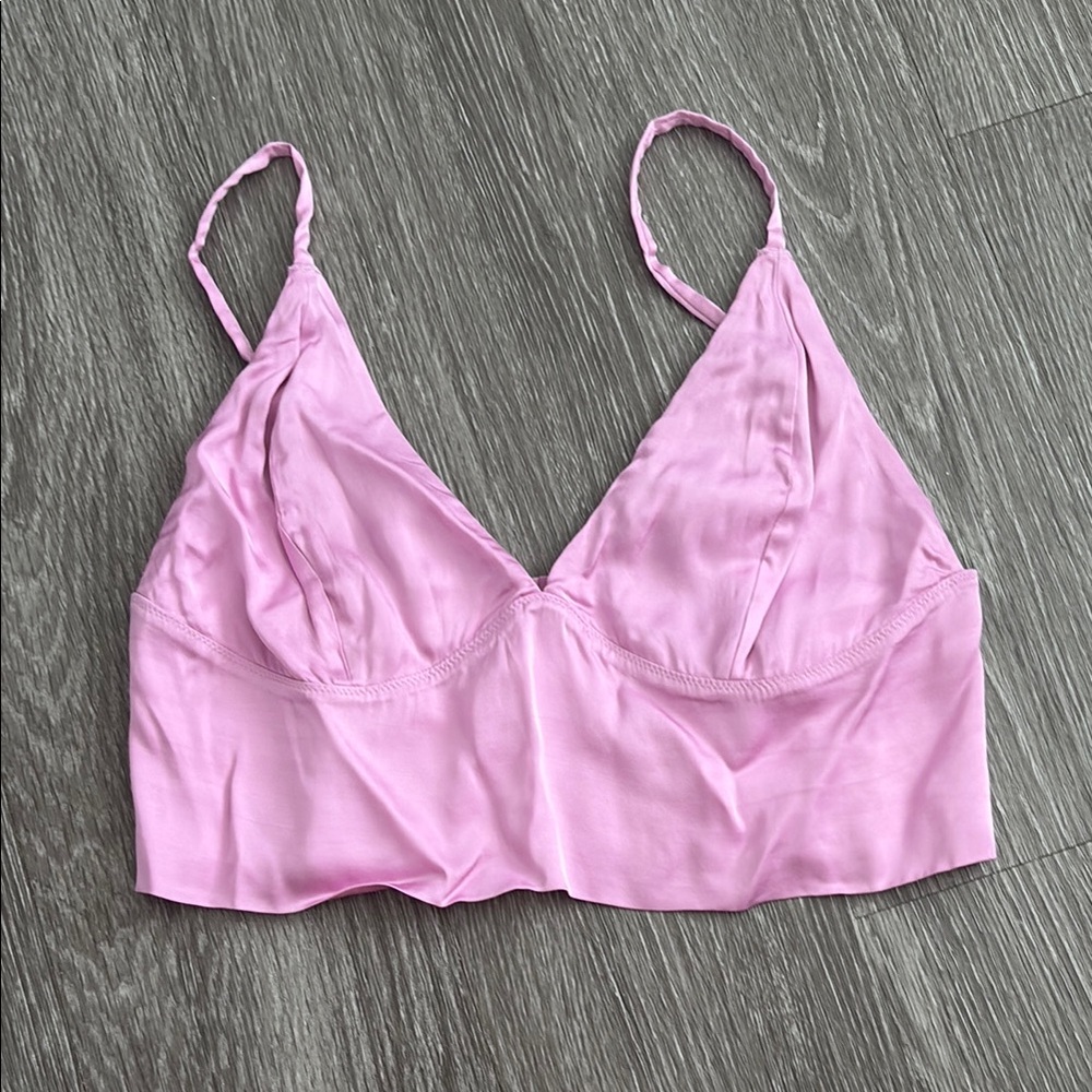 Aerie Pink Triangle Bralette with Adjustable Straps